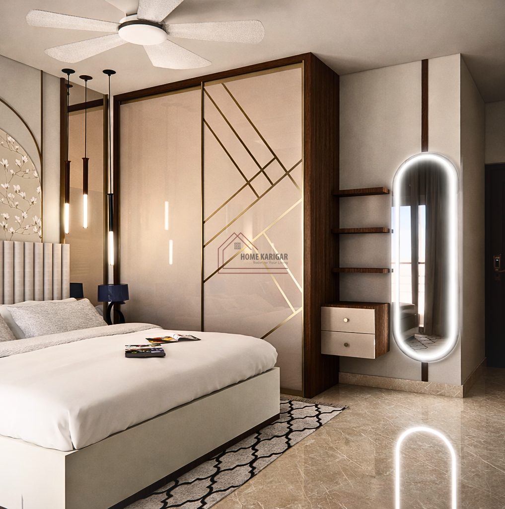 Living room with panel wall – Home Karigar, Avlon Park